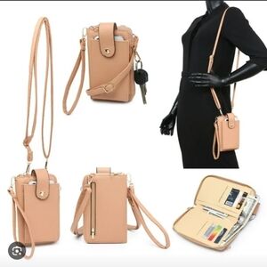 Pink & Silver Multi-Function Wallet/Crossbody